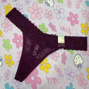🆕 SO PLUM PURPLE FLORAL LACE THONG